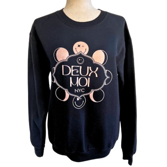 DEUX MOI Black Sweatshirt Size S - Picture 2 of 16